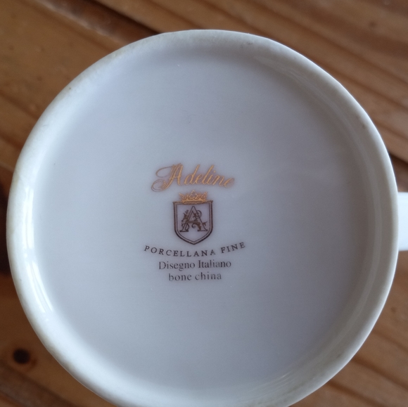 Adeline Porcellana Fine Disegno Italian Tea Mug/Cup Infuser Lid- Rare Find - Picture 4 of 9